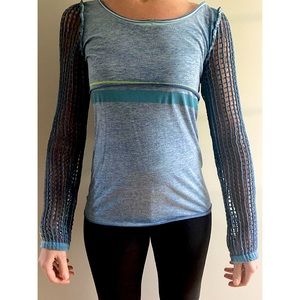 Free People Mixed Media Crochet Knit Hoodie